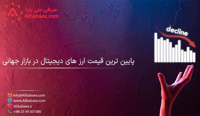 پایین ترین قیمت ارزهای دیجیتال